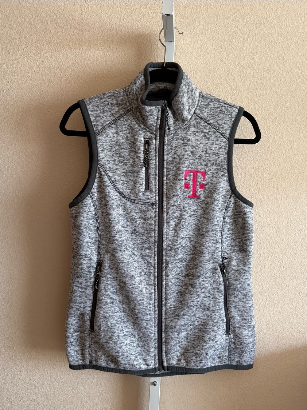 T-Mobile Gray Sleeveless Zip Vest with Logo